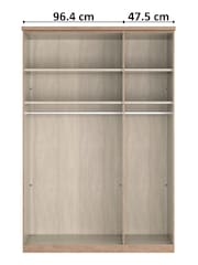 Wiemann Rustic Oak Torquay Wood Semi Fitted Triple Wardrobe - Image 4 of 4