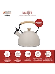 La Cafetiere Cream 16L Whistling Kettle - Image 2 of 2