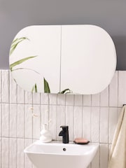 Black Oval Mirrored Double Wall Cabinet - Image 1 of 8