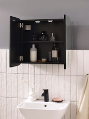 Black Oval Mirrored Double Wall Cabinet - Image 3 of 8