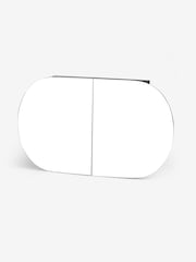 Black Oval Mirrored Double Wall Cabinet - Image 6 of 8