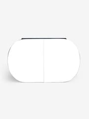Black Oval Mirrored Double Wall Cabinet - Image 7 of 8