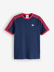 adidas Originals Blue 3 Stripes T-Shirt - Image 1 of 1