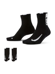 Nike Black Multiplier Running Ankle Socks 2 Pack - Image 1 of 5