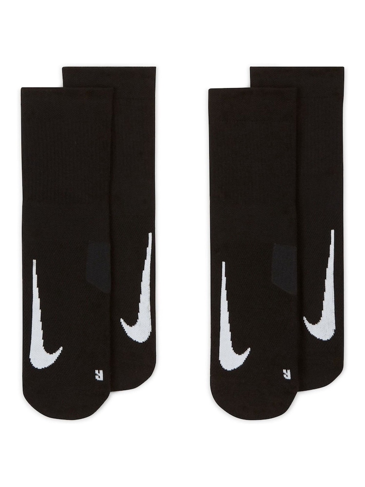 Nike Black Multiplier Running Ankle Socks 2 Pack - Image 2 of 5