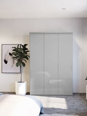 Wiemann Peyton Grey Glass Semi Fitted Triple Wardrobe - Image 1 of 4