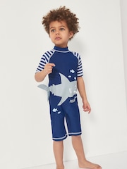 Harry Bear Blue Nautical Shark Surf Suit - Image 1 of 4
