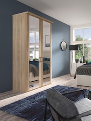 Wiemann Rustic Oak Torquay Mirror Double Semi Fitted Wardrobe - Image 1 of 4
