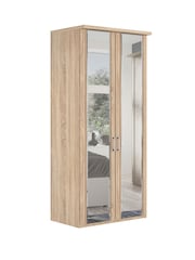 Wiemann Rustic Oak Torquay Mirror Double Semi Fitted Wardrobe - Image 2 of 4