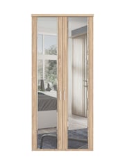 Wiemann Rustic Oak Torquay Mirror Double Semi Fitted Wardrobe - Image 3 of 4