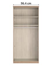 Wiemann Rustic Oak Torquay Mirror Double Semi Fitted Wardrobe - Image 4 of 4