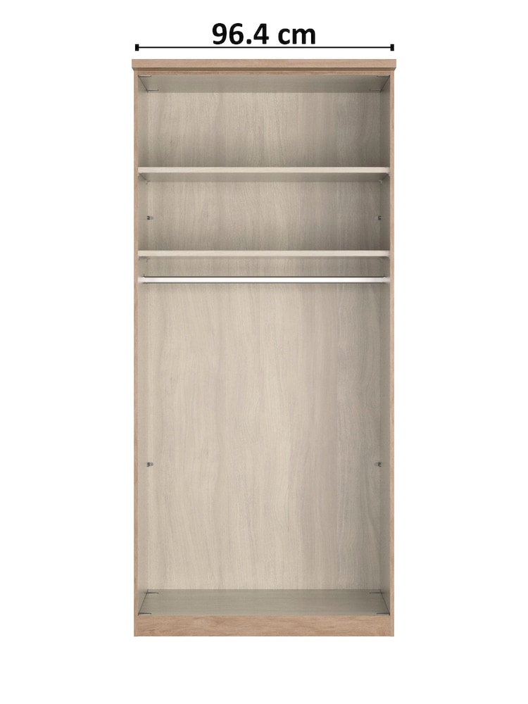 Wiemann Rustic Oak Torquay Mirror Double Semi Fitted Wardrobe - Image 4 of 4