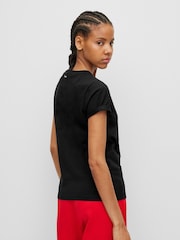HUGO Black HUGO 100% Cotton Classic Plain Black T-Shirt - Image 2 of 5