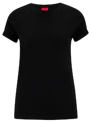 HUGO Black HUGO 100% Cotton Classic Plain Black T-Shirt - Image 5 of 5