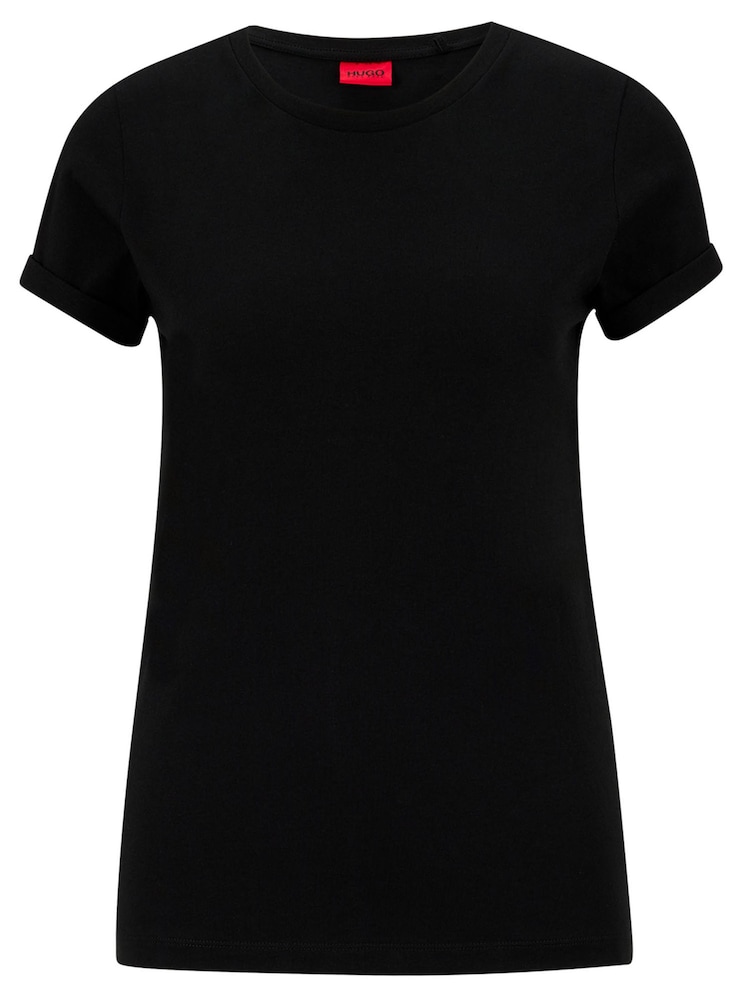 HUGO Black HUGO 100% Cotton Classic Plain Black T-Shirt - Image 5 of 5 HUGO Black HUGO 100% Cotton Classic Plain Black T-Shirt - Image 5 of 5