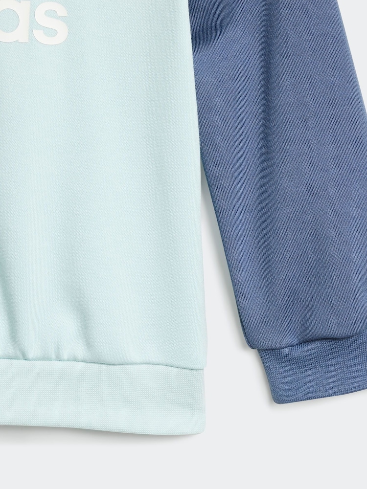 adidas Blue/Navy Kids Essentials Colorblock Jogger Set - Image 2 of 7