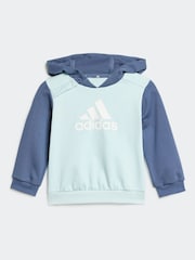 adidas Blue/Navy Kids Essentials Colorblock Jogger Set - Image 4 of 7