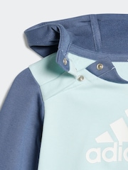adidas Blue/Navy Kids Essentials Colorblock Jogger Set - Image 5 of 7