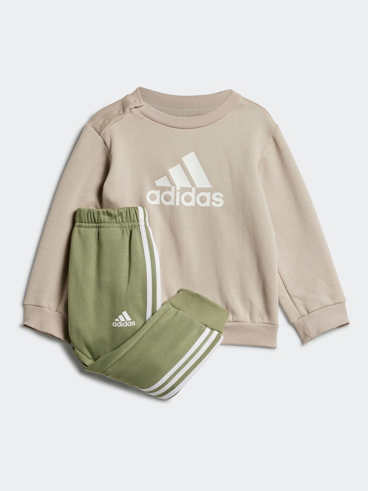 adidas Beige Infant Badge of Sport Tracksuit - Image 1 of 1