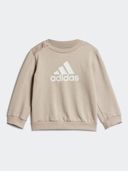 adidas Beige Infant Badge of Sport Tracksuit - Image 2 of 7