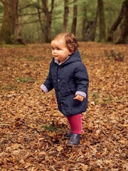 JoJo Maman Bébé Navy Girls' Reversible Quilted Jacket - Image 1 of 6