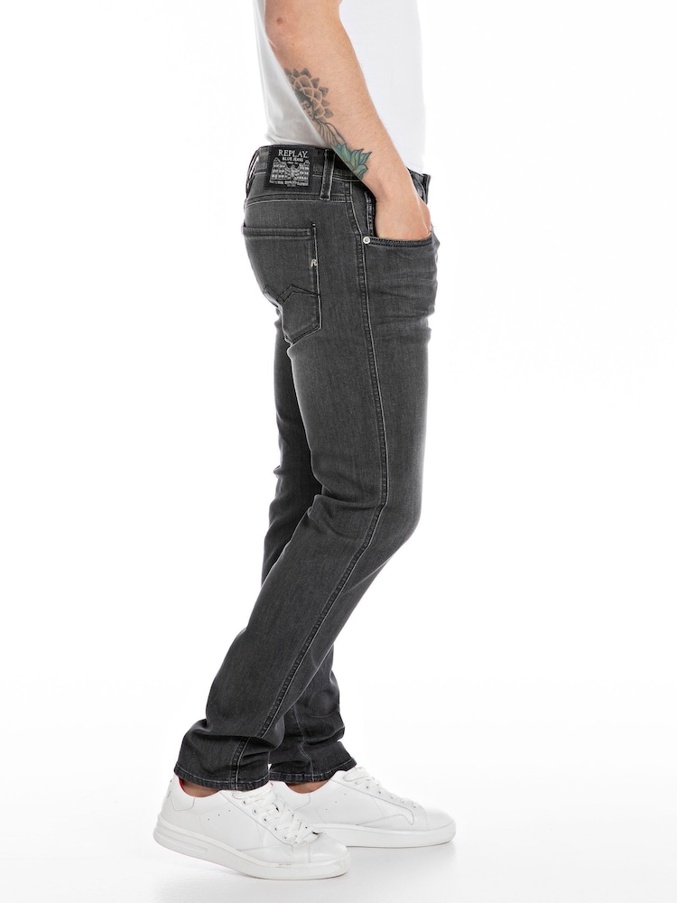 Replay Dark Grey Anbass Slim Fit Jeans - Image 2 of 3