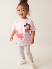 Pink Disney Princess Short Sleeve T-Shirt And Leggings Set (3mths-7yrs) - Image 1 of 9