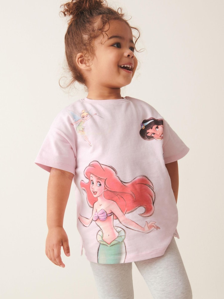 Pink Disney Princess Short Sleeve T-Shirt And Leggings Set (3mths-7yrs) - Image 2 of 9
