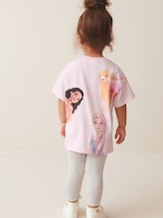 Pink Disney Princess Short Sleeve T-Shirt And Leggings Set (3mths-7yrs) - Image 3 of 9