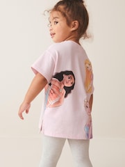 Pink Disney Princess Short Sleeve T-Shirt And Leggings Set (3mths-7yrs) - Image 4 of 9