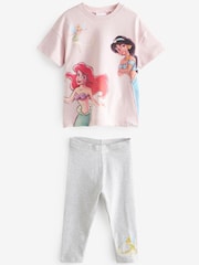 Pink Disney Princess Short Sleeve T-Shirt And Leggings Set (3mths-7yrs) - Image 7 of 9