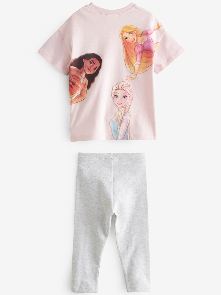 Pink Disney Princess Short Sleeve T-Shirt And Leggings Set (3mths-7yrs) - Image 8 of 9