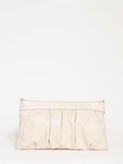 JD Williams Cream Ruched Clutch Bag - Image 2 of 4