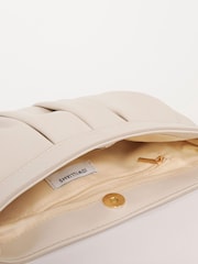 JD Williams Cream Ruched Clutch Bag - Image 4 of 4
