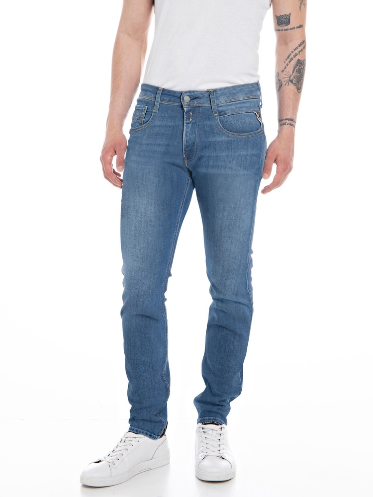 Replay Medium Blue Slim Fit Anbass Jeans - Image 1 of 2