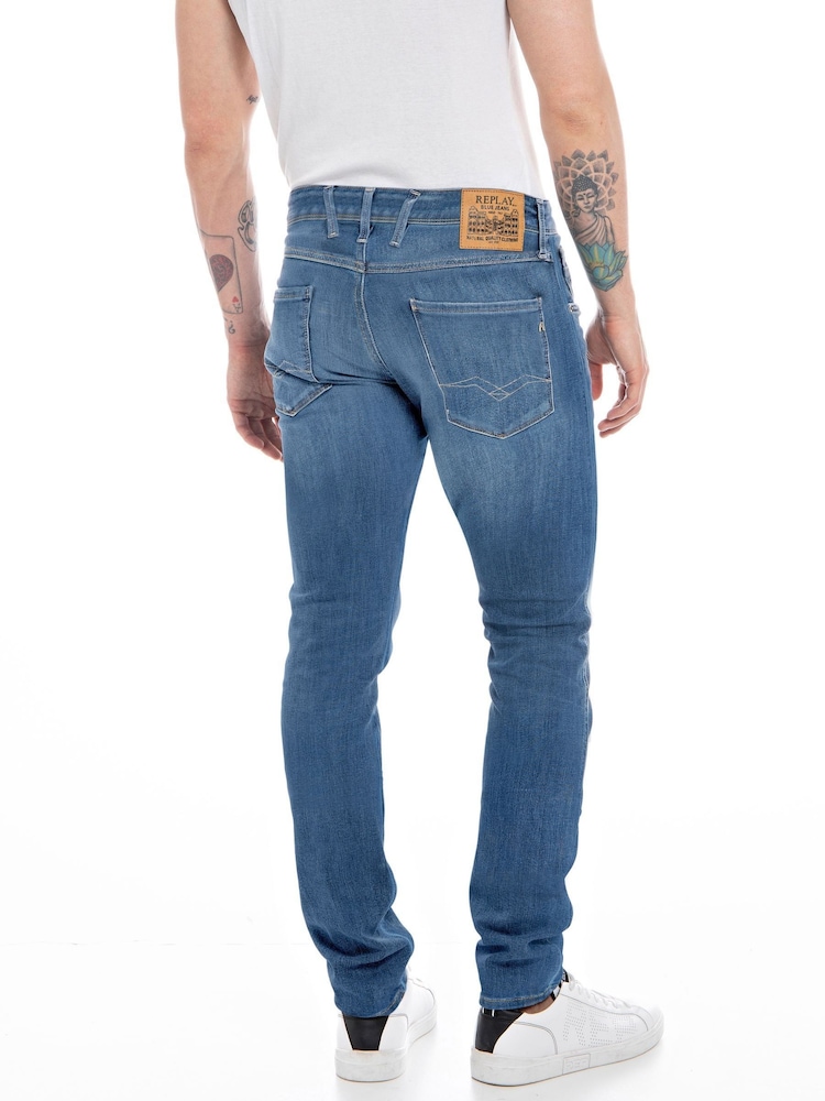 Replay Medium Blue Slim Fit Anbass Jeans - Image 2 of 2