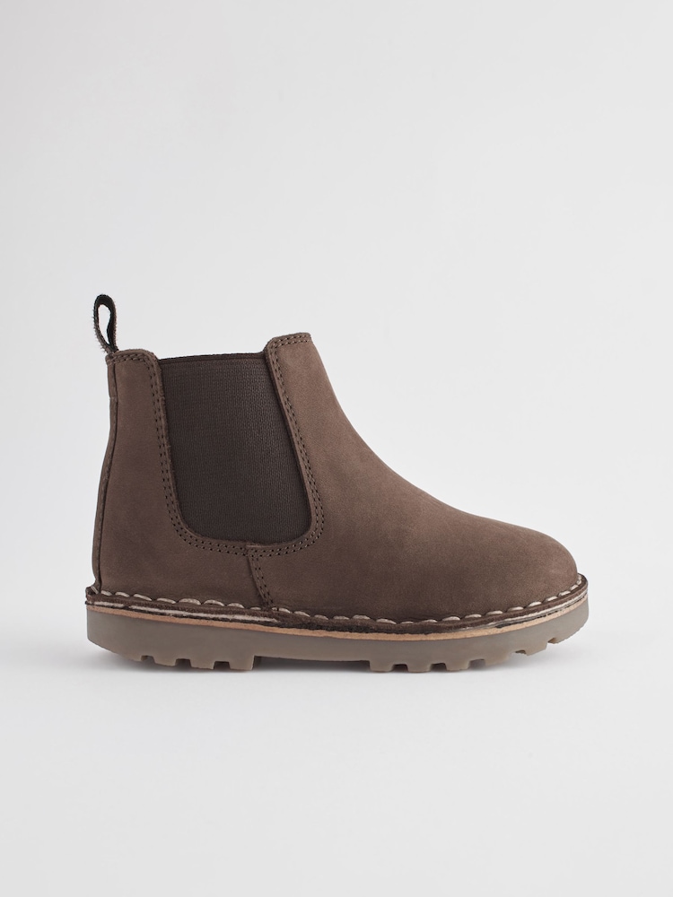 Marrón chocolate - Botas Chelsea de cuero con forro cálido - Imagen 2 de 6 Marrón chocolate - Botas Chelsea de cuero con forro cálido - Imagen 2 de 6