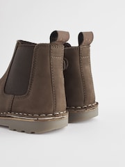 Marrón chocolate - Botas Chelsea de cuero con forro cálido - Imagen 4 de 6