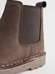 Marrón chocolate - Botas Chelsea de cuero con forro cálido - Imagen 5 de 6