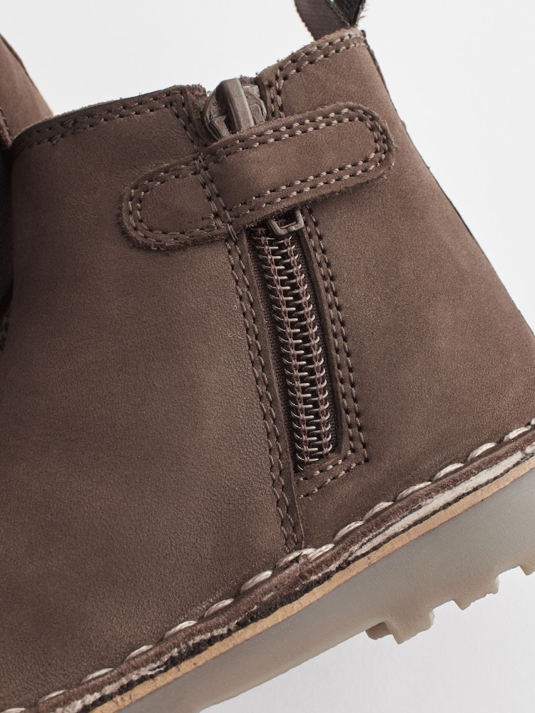 Marrón chocolate - Botas Chelsea de cuero con forro cálido - Imagen 6 de 6 Marrón chocolate - Botas Chelsea de cuero con forro cálido - Imagen 6 de 6