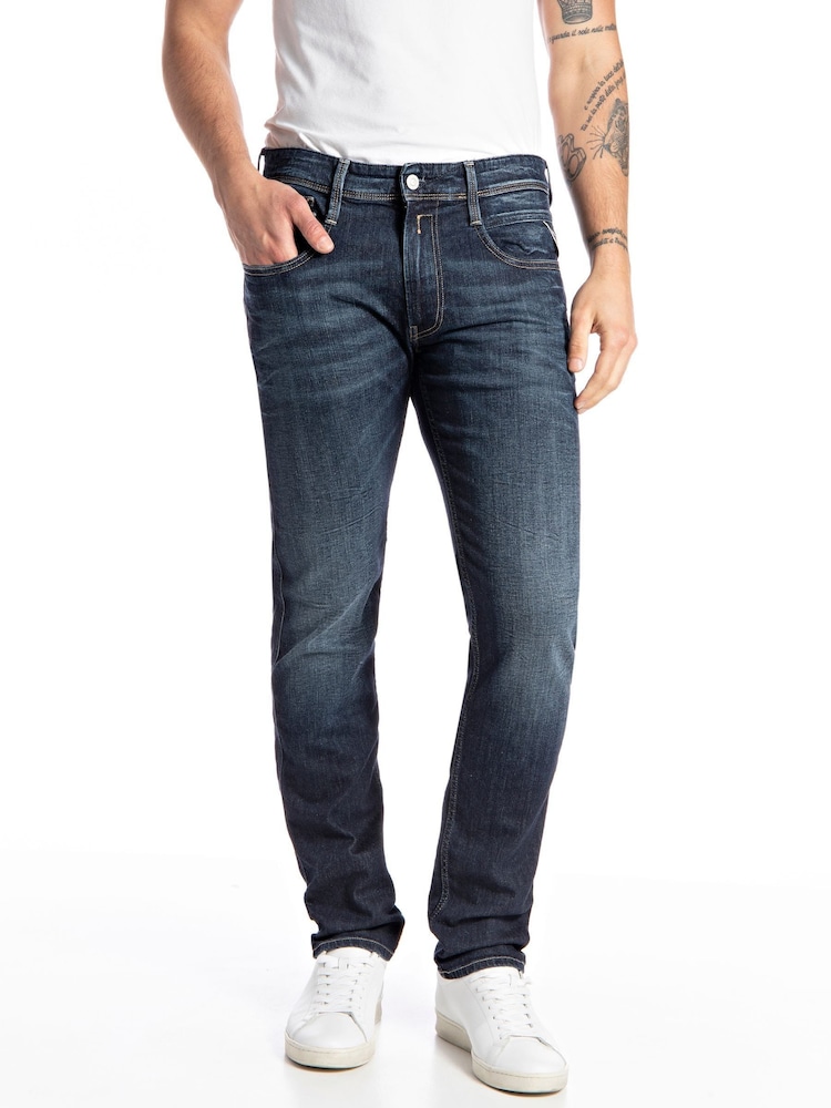 Replay Dark Blue Anbass Plus Slim Fit Jeans - Image 1 of 1
