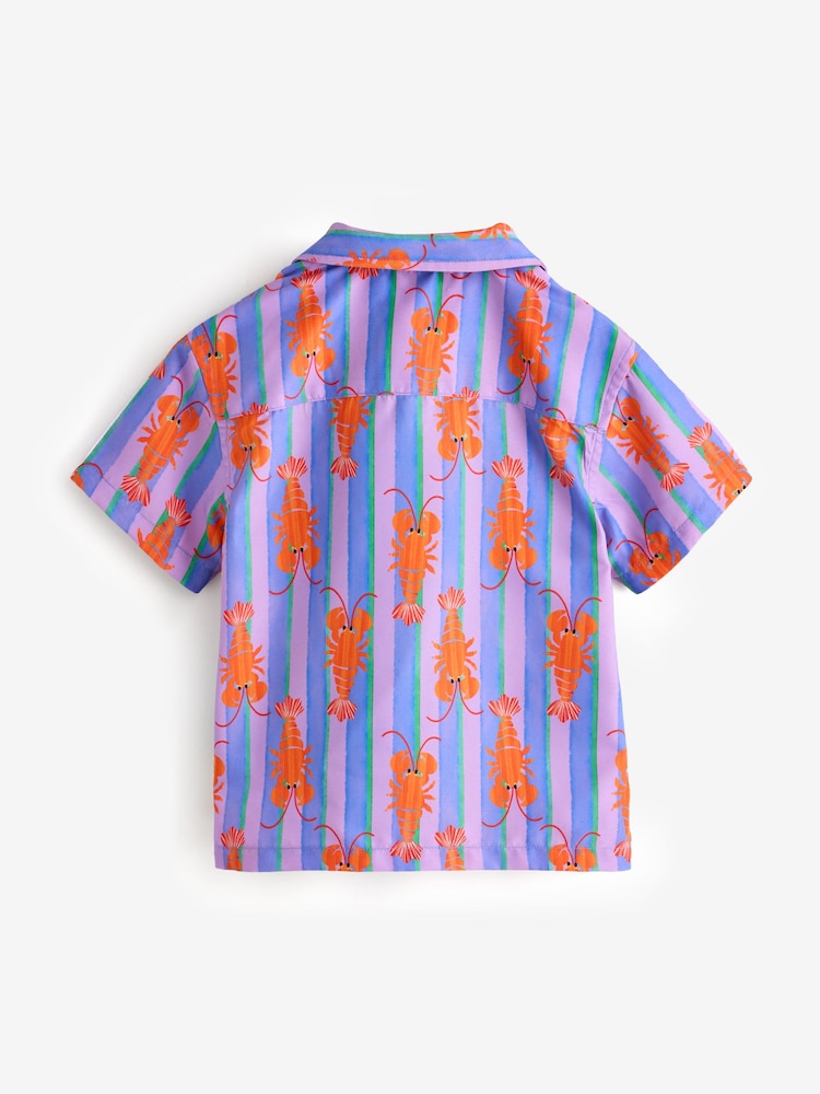 Pink/Lilac Lobster Stripe Printed Shirt (12mths-7yrs) - Image 2 of 5