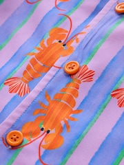 Pink/Lilac Lobster Stripe Printed Shirt (12mths-7yrs) - Image 4 of 5