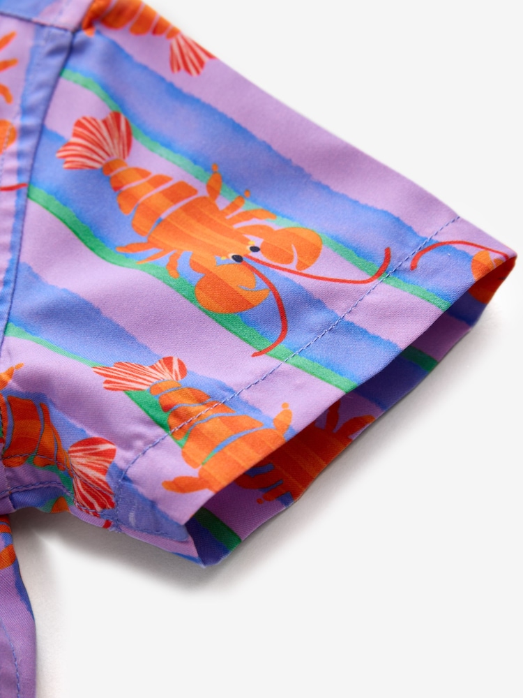 Pink/Lilac Lobster Stripe Printed Shirt (12mths-7yrs) - Image 5 of 5