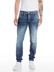 Replay Medium Blue Slim Fit Anbass Jeans - Image 1 of 2