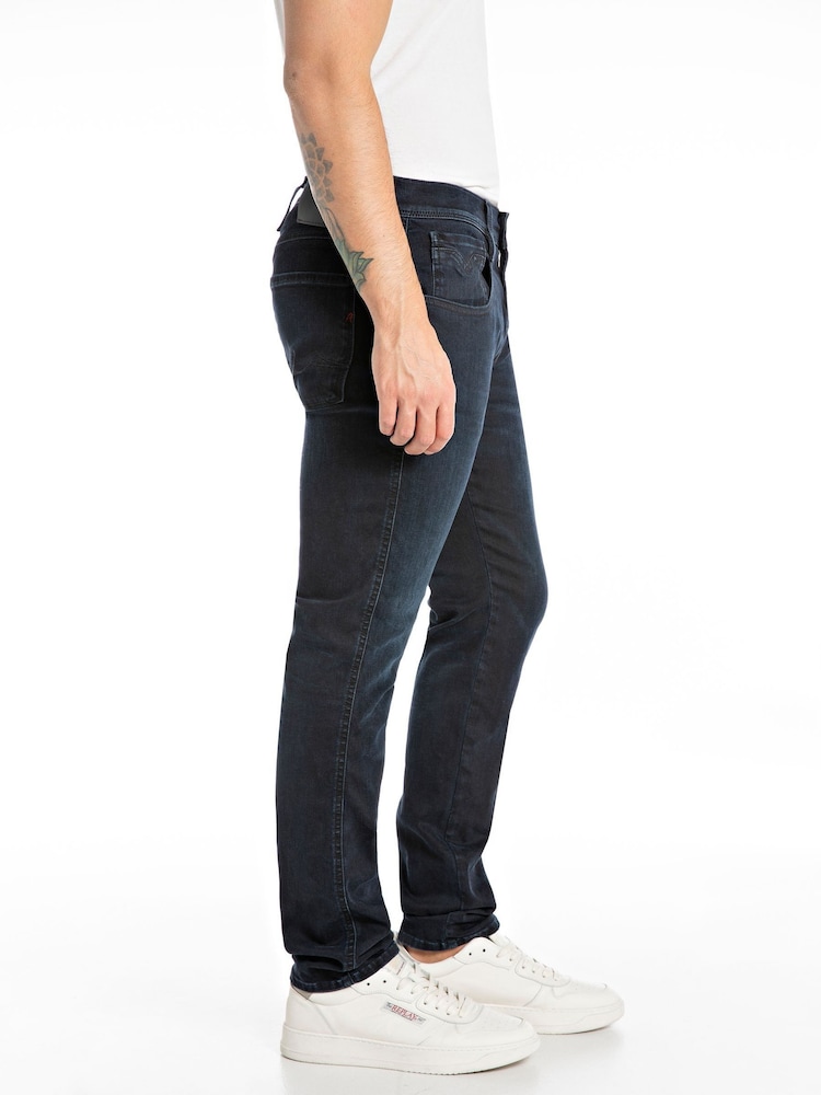 Replay Dark Blue Hyperflex Eco Plus Slim Fit Anbass Jeans - Image 3 of 3