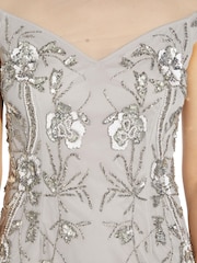 Adrianna Papell Womens Silver Beaded Short Dress - Image 5 of 5