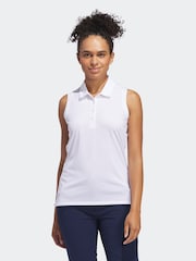 Adidas Golf White Ultimate 365 Solid Sleeveless Polo Shirt - Image 1 of 7