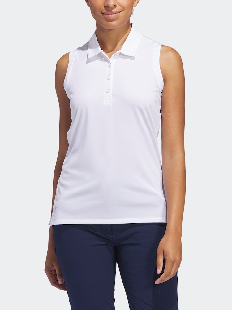 Adidas Golf White Ultimate 365 Solid Sleeveless Polo Shirt - Image 2 of 7 Adidas Golf White Ultimate 365 Solid Sleeveless Polo Shirt - Image 2 of 7