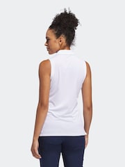 Adidas Golf White Ultimate 365 Solid Sleeveless Polo Shirt - Image 3 of 7